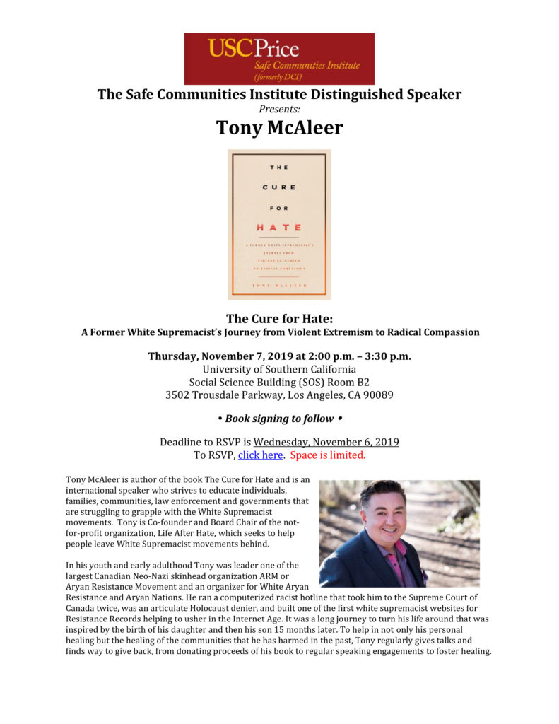 SCI Distinguished Speaker series, Tony McAleer